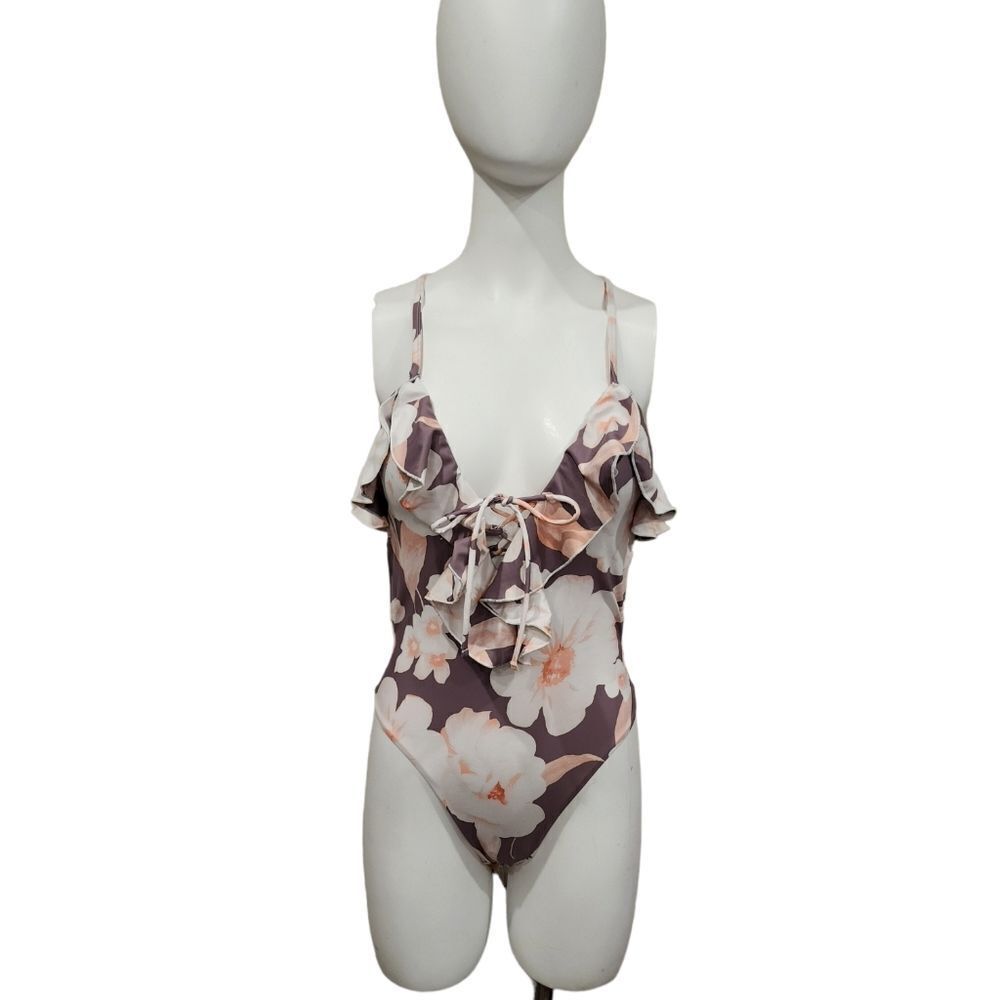 P2F Power 2 The Flower Farrah Floral Ruffle  1 PC Swim